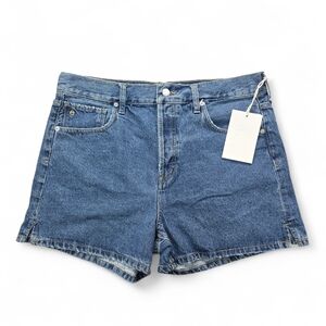 Etica Relaxed Fit Denim Button Fly‎ High Rise Shorts